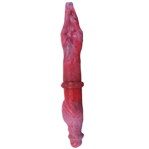 16 Inch Large Double Ended Dog & Palm Fist Dildo Pink / Black